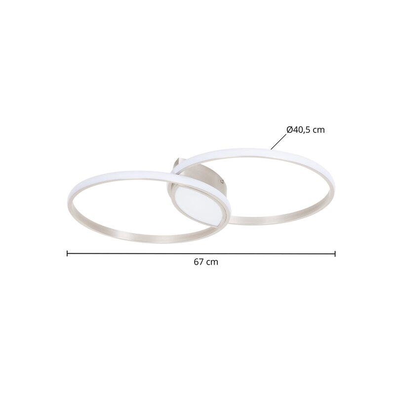 Lindby Valerna LED-Deckenlampe Hängeleuchte Lampe Leuchte 31W stepdim nickel - 4251911758559