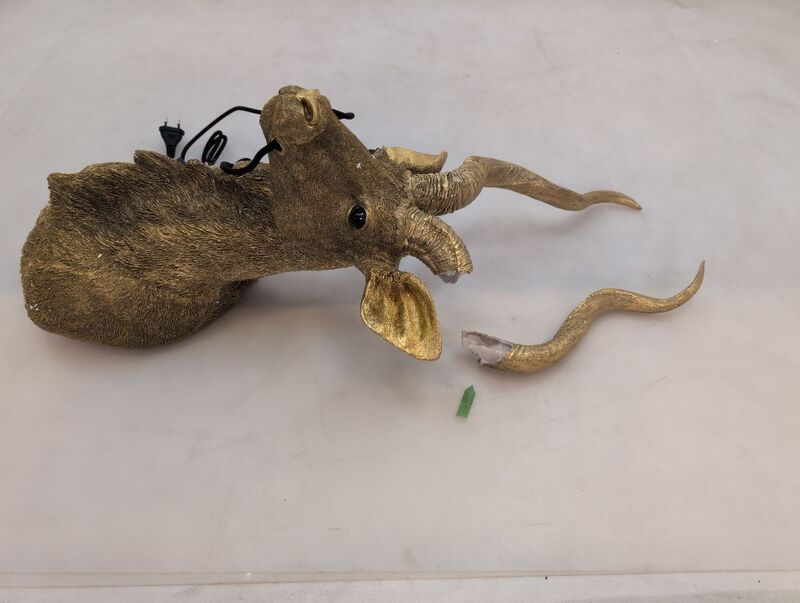 KARE Wandleuchte Animal Goat gold Kunstharz Lampe Leuchte mit Schalter E27 - 4025621537137