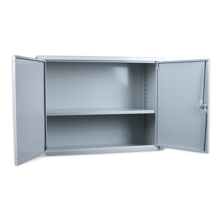 Stier Wandschrank Aufbewahrung grau platzsparend abschließbare Tür 60x80x30cm - 4251709645917