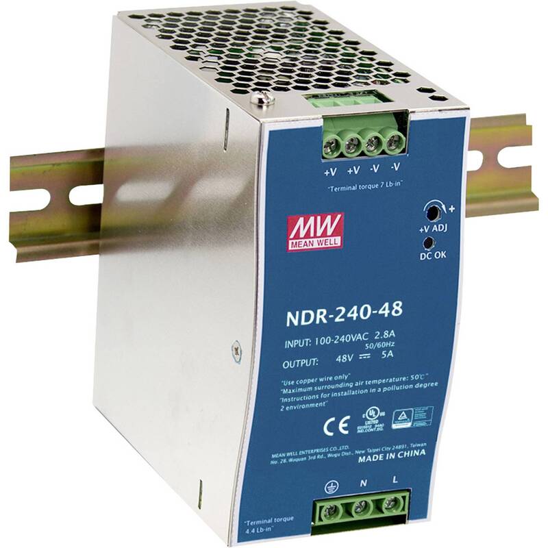 Mean Well Hutschienen-Netzteil NDR-240-24 Stromversorgung 240W 24V 10A 1x - 4711287422282