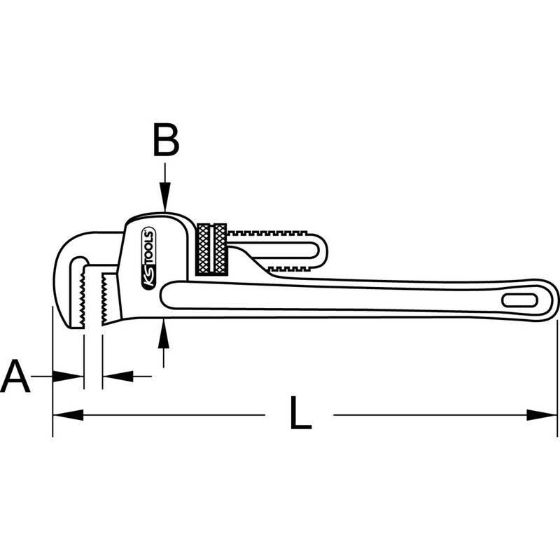 KS Tools Stahl-Einhand-Rohrzange 1200 mm Modell 111.3535 stufenlos verstellbar - 4042146381854