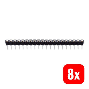 B-Ware TRU COMPONENTS Buchsenleiste 1-reihig 20-polig vergoldet schwarz 50.80x7.43mm
