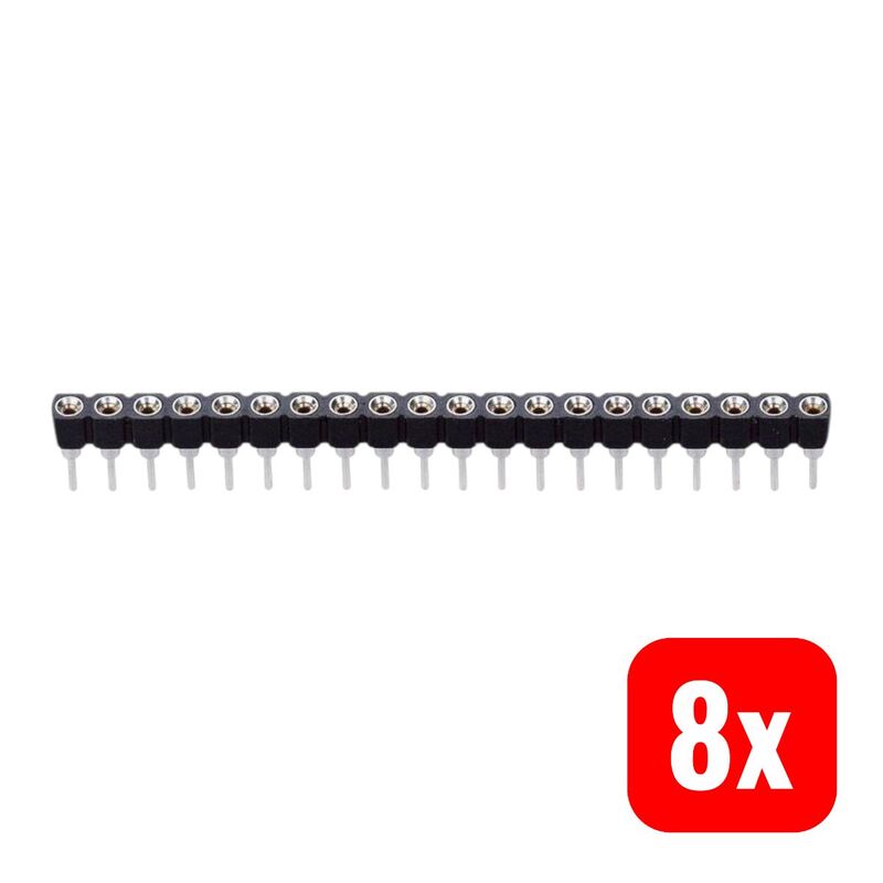 TRU COMPONENTS Buchsenleiste 1-reihig 20-polig vergoldet schwarz 50.80x7.43mm - 2050004916560