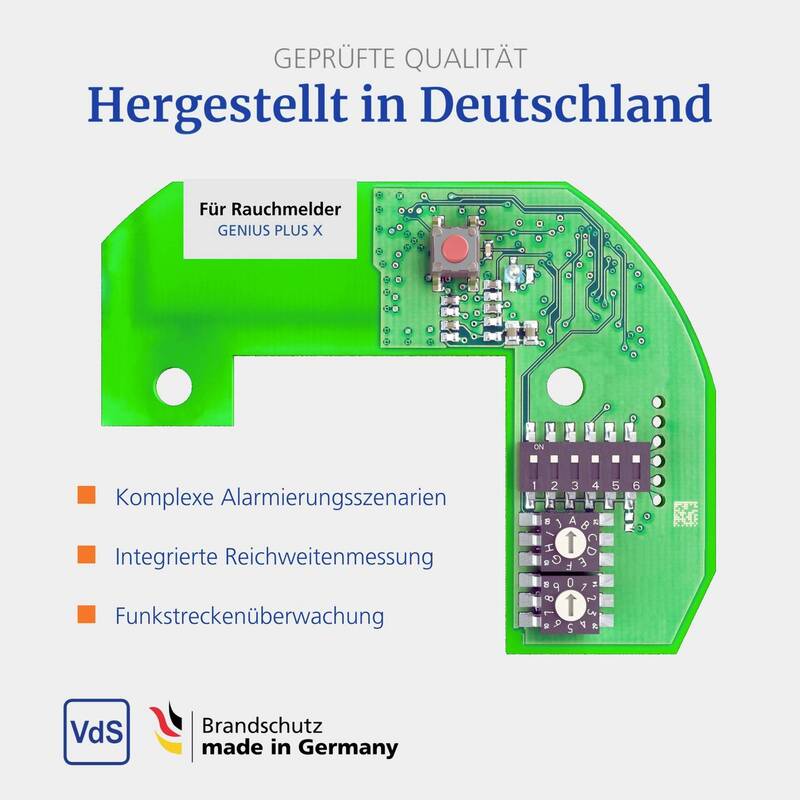 Hekatron Funk-Modul vernetzbar 60mm x 78mm für Rauchwarnmelder Genius Plus X - 4260432550047