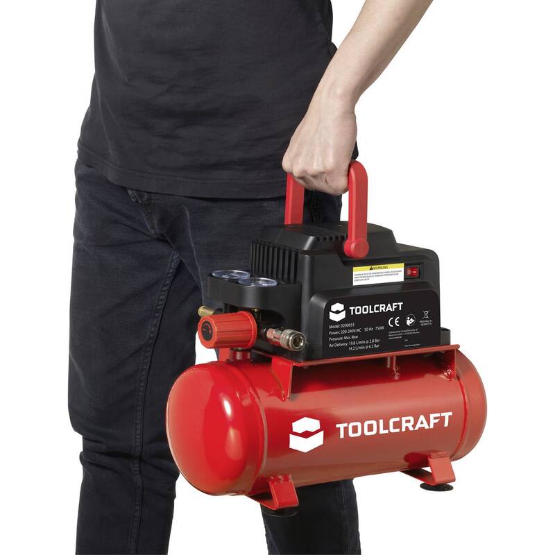 Toolcraft Druckluftkompressor Kompressor Luftkompressor Druckluftgerät 6 l 8 bar - 4064161474007