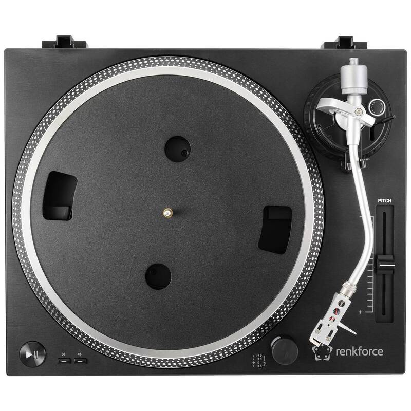 Renkforce USB-Plattenspieler Riemenantrieb RF-TURBD-010 Retro-Design schwarz - 4064161246451
