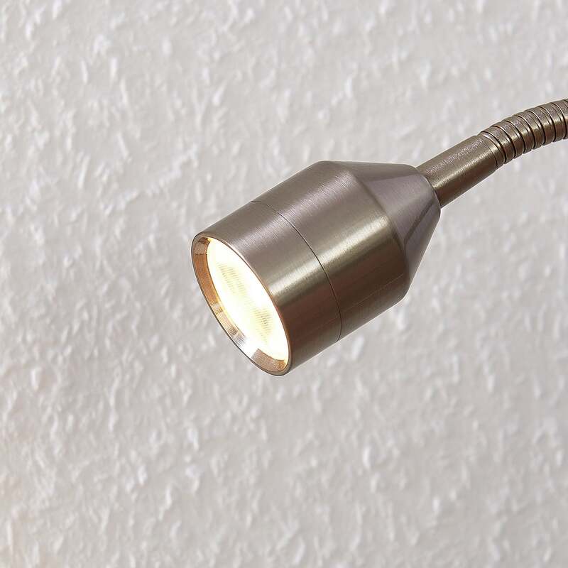 Lindby LED-Klemmleuchte Djamila Tischleuchte Lampe höhenverstellbar nickel 39cm - 4251096572650