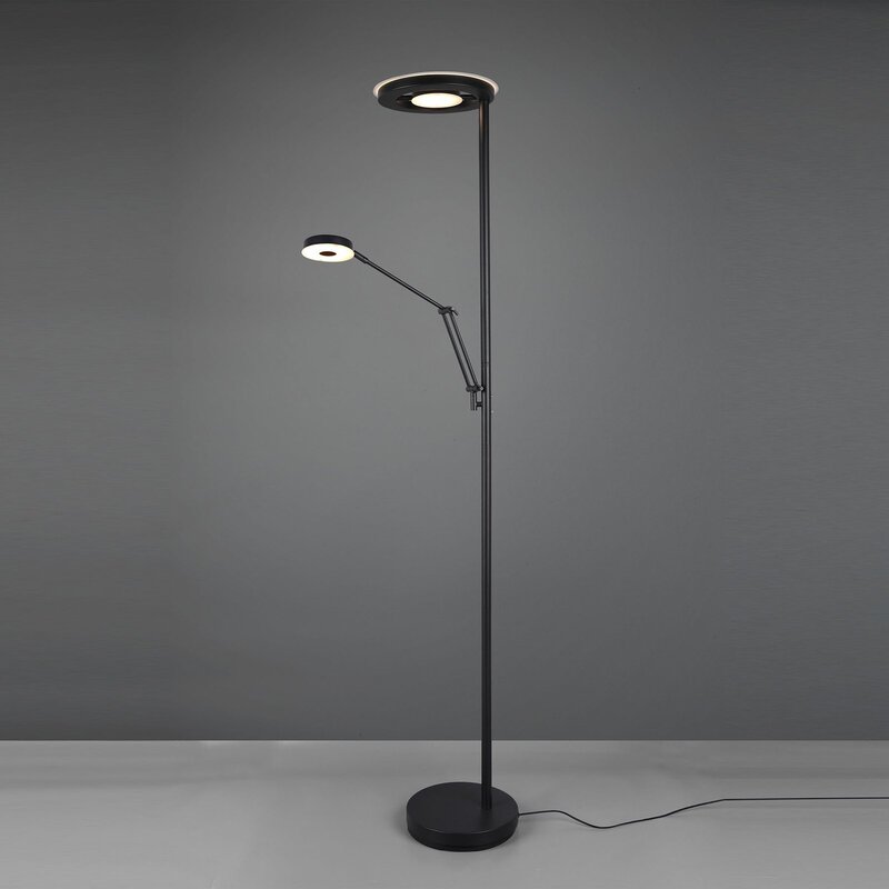 Trio Lighting Deckenfluter Stehlampe LED Leselicht Barrie schwarz matt Metall - 4017807467598