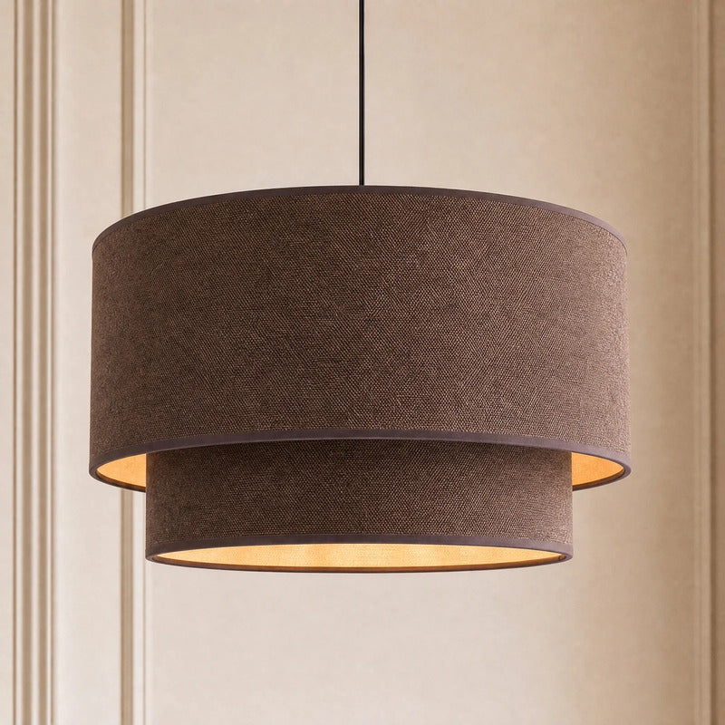 Pendellampe Boho Hängelampe Leuchte E27 LED braun gold Ø45cm 25cm Höhe 1,1kg - 0000010059321