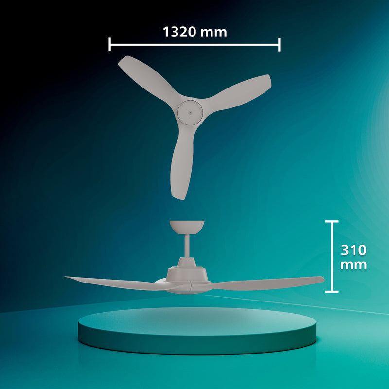 Philips Deckenventilator Fixed Ø132cm weiß CCT Lampe dimmbar mit Fernbedienung - 0000010056411