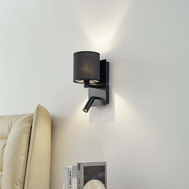 Lindby Wandleuchte Aiden LED Wandlampe Leselicht dimmbar schwarz 30cm Höhe - 4251911799675