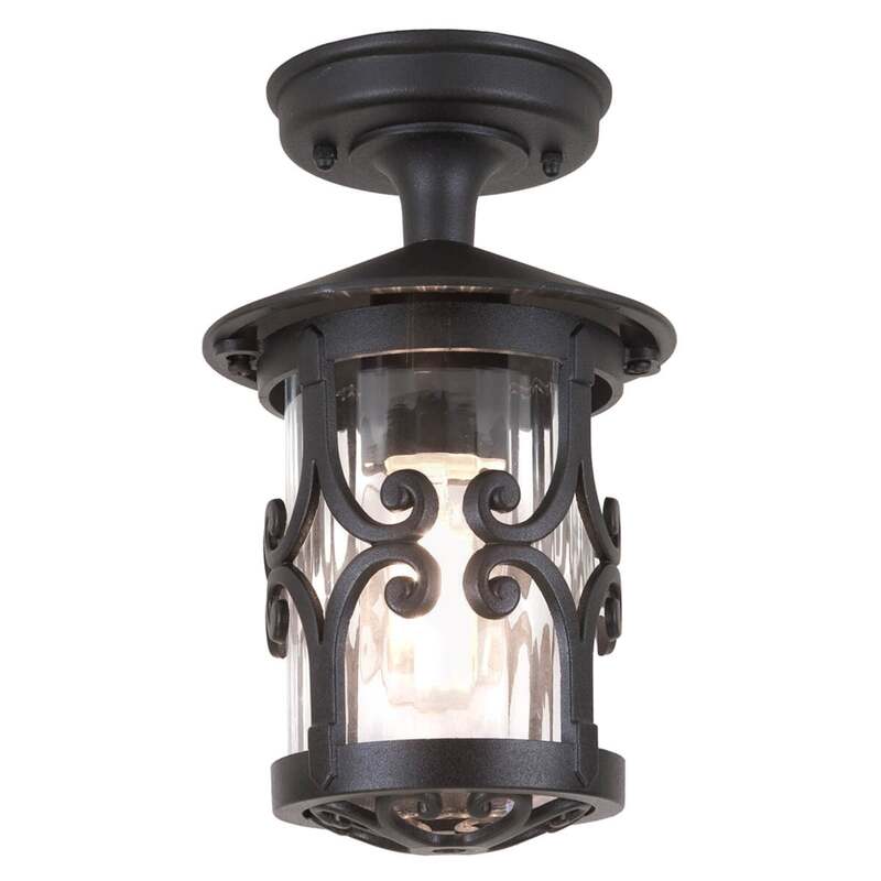 Elstead Deckenleuchte Außenleuchte Hereford LED Lampe Gartenlampe schwarz klar - 5024005235309