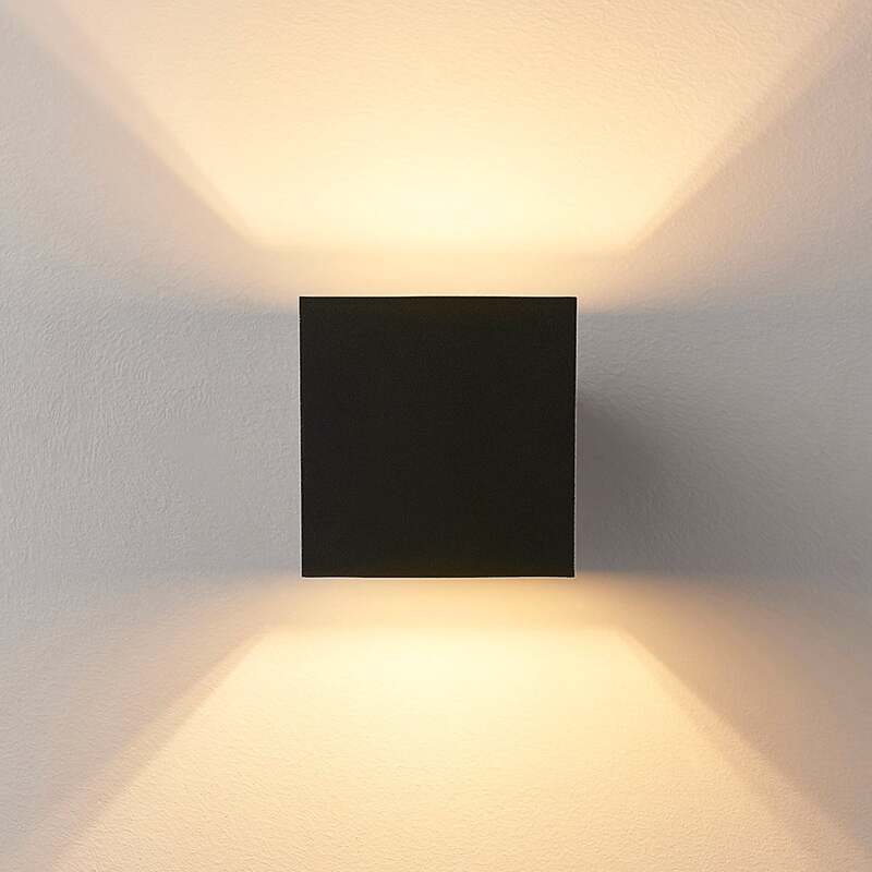 Arcchio Wandleuchte Zuzana LED Wandlampe dimmbar schwarz 10x10cm eckig IP20 - 4251096535884
