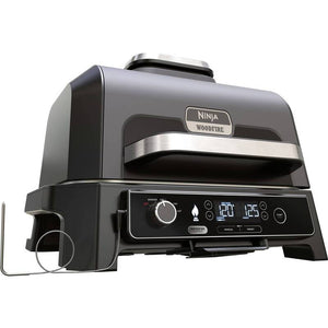 B-Ware Ninja Woodfire Pro XL Elektrogrill Schwarz Edelstahl 1700W mit Thermometer