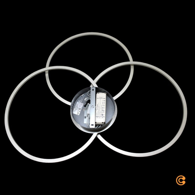 JUST LIGHT Deckenleuchte Lampe LED Ivanka Ringe stahl dimmbar warmweiß Kunststof - 4043689970574