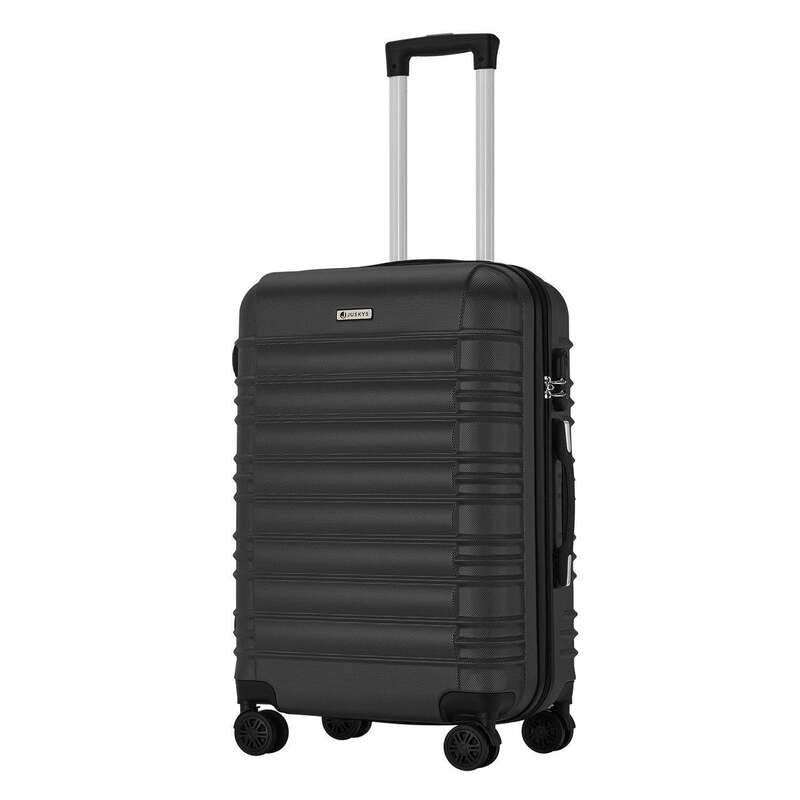 Hartschalen Kofferset Rom 3-teilig ABS-Kunststoff Koffer Set Schwarz 360° Rollen - 4262437184968