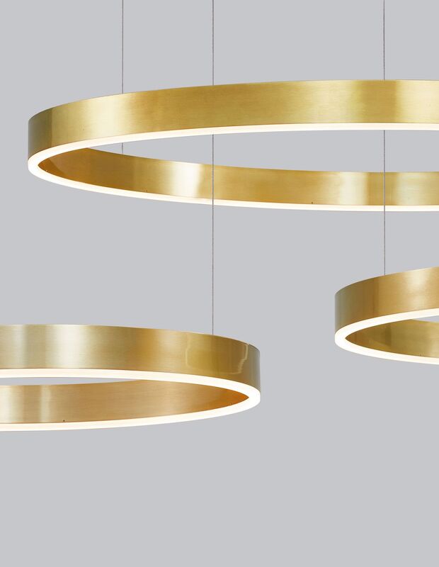 Nova Luce Pendelleuchte Hängeleuchte MOTIF LED Warmweiß Messing dimmbar 200x80cm - 5212017421951
