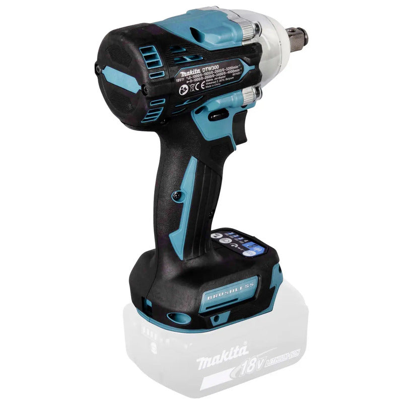 Makita Akku-Schlagschrauber DTW300Z 330 Nm 18 V Li-Ion ohne Akku Werkzeug 1,8 kg - 0088381898003