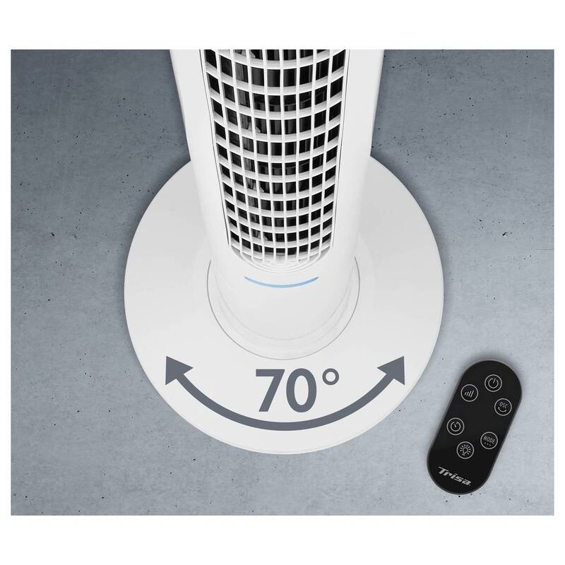 Trisa Turmventilator Ventilator 28W Oszillierend Fernbedienung Weiß Schwarz - 7640306327826