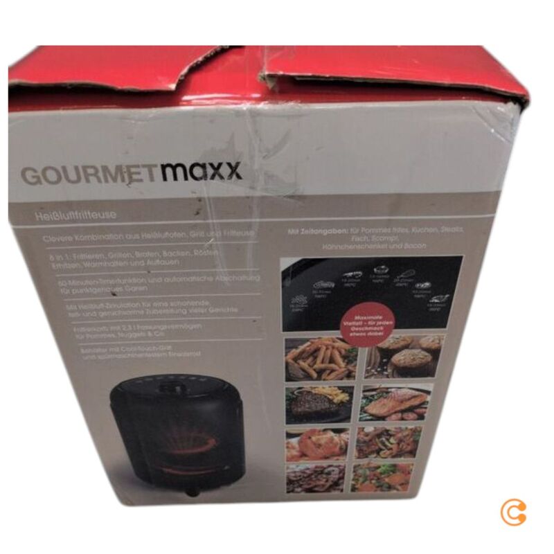 GOURMETmaxx Heißluft-Fritteuse 1000 W schwarz fettarm gesund kochen - 4067522060383