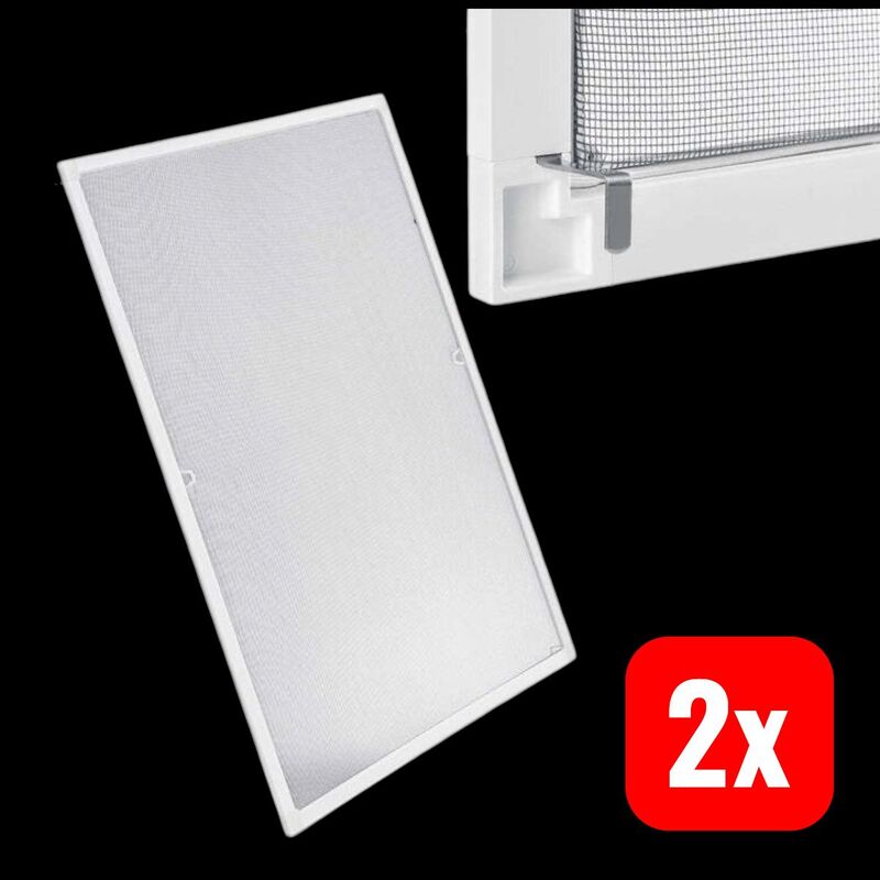 Fliegengitter für Fenster Insektenschutz Aluminiumrahmen 130x150 cm weiß - 4260304768525