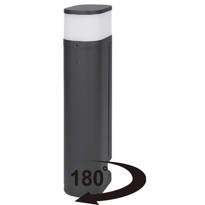 BOLD Gartensteckdosensäule Eurostecker Anthrazit mit Licht Aluminium 450mm hoch - 4260663519646