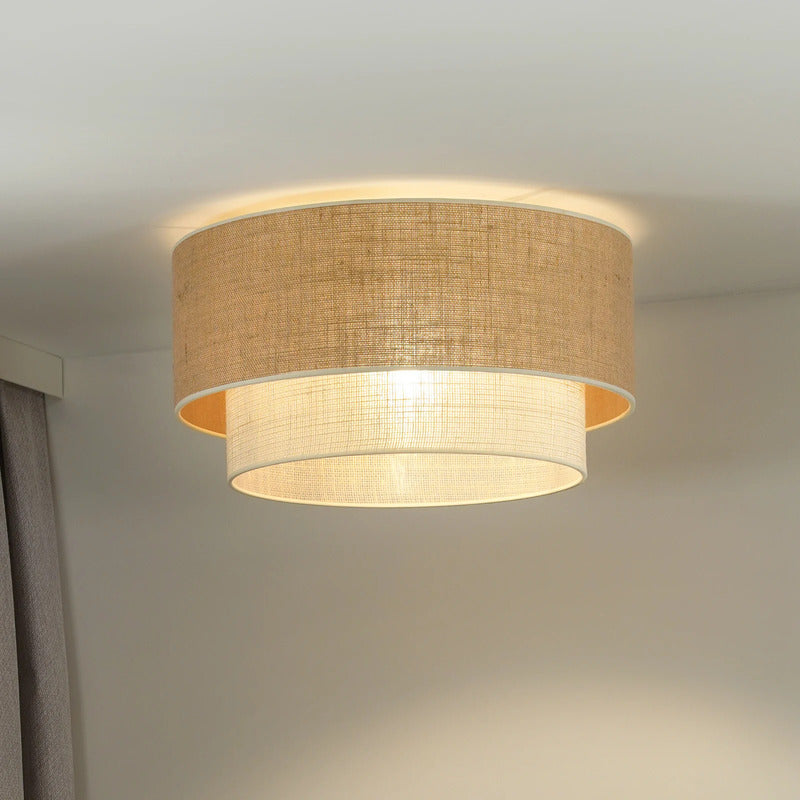 Euluna Deckenleuchte Boho Jute Lampe Leuchte dimmbar braun beige Ø45cm 32cm - 4251911789966