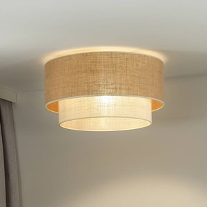 B-Ware Euluna Deckenleuchte Boho Jute Lampe Leuchte dimmbar braun beige Ø45cm 32cm