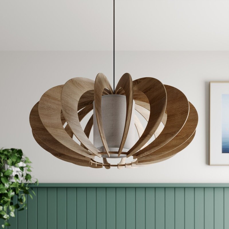 Euluna Hängeleuchte Modern A L Pendelleuchte Deckenlampe Lampe Holz E27 Ø 60 cm - 5902335267767