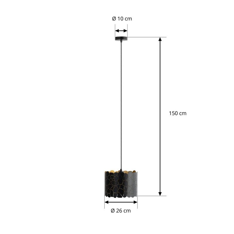 Lindby Aralena Pendant Light, Black/gold, Metal, Ø 26 Cm - 4251911786194