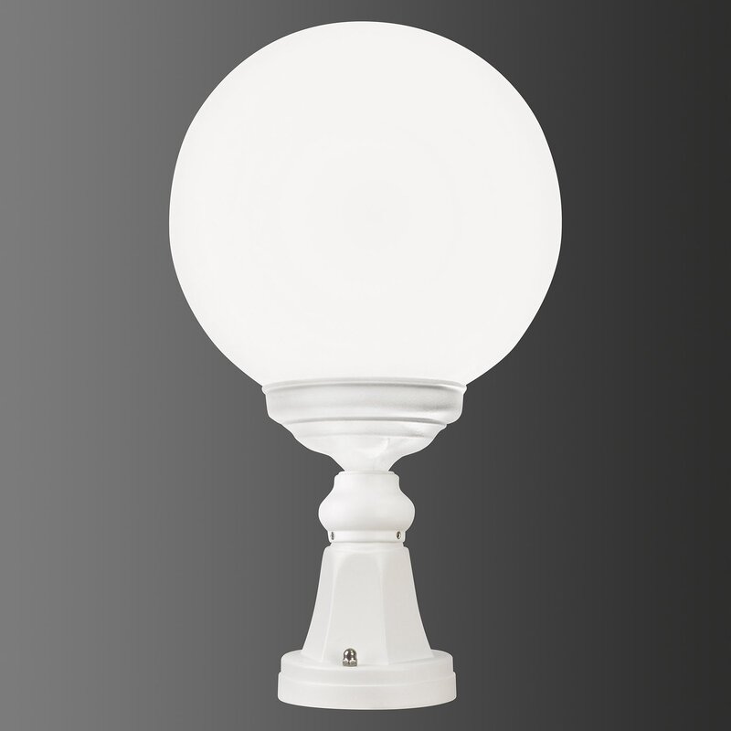 LCD Sockelleuchte Außenleuchte Leuchte 1131 mit Kugelschirm weiß Gartenlampe - 8033239031349