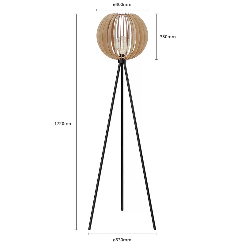 Envostar Clay Stehleuchte Metall/Birkensperrholz Stehlampe Lampe Leuchte E27 - 4251911724714