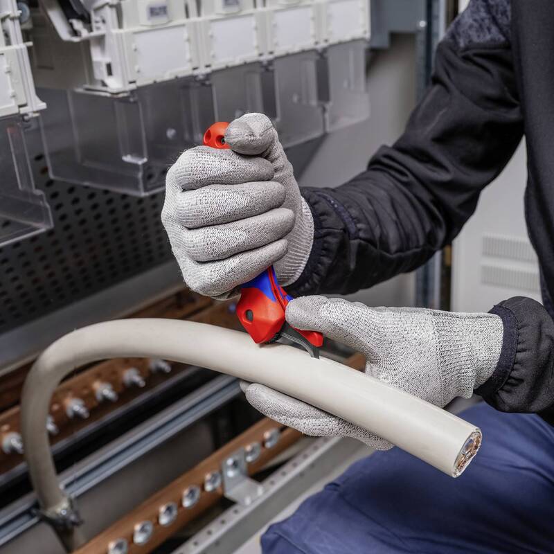 Knipex Abmantelungsmesser mit Gleitschuh und Ratschenfunktion Rundkabel 7 mm - 4003773089902