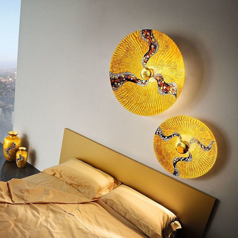KOLARZ Wandleuchte Wandlampe Luna Kiss Gold 24 Karat Gold Ø 54 cm - 9008447267469