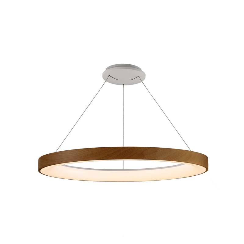 LED-Hängeleuchte Niseko II 65cm Holzfarben mit Fernbedienung dimmbar - 8435153285752
