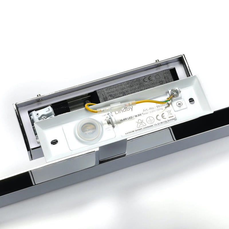 Lindby Wandleuchte Jukka LED Wandlampe Badezimmerchrom 90cm IP44 warmweiß 1400lm - 4251096580631