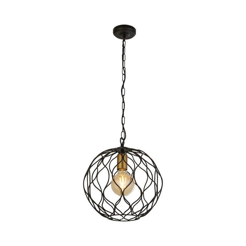 Searchlight Hängeleuchte Pendelleuchte Lampe Finesse schwarz gold Ø31,5 cm E27 - 5053423158471