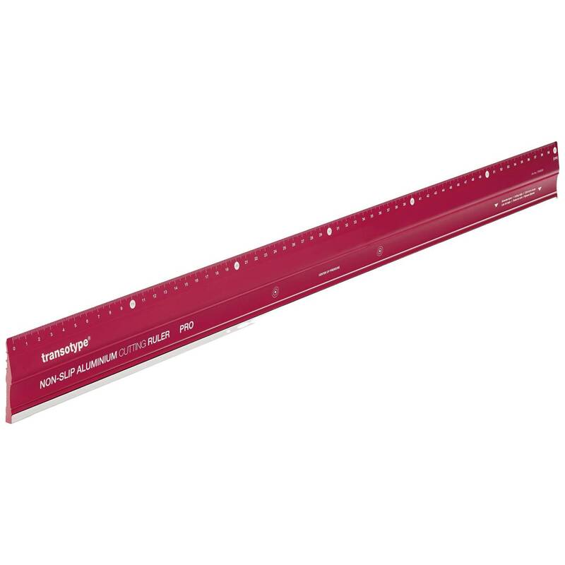 Transotype Schneidelineal Aluminium extrabreit 60cm rutschfest rot 50mm 17806006 - 4013695263717