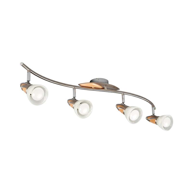 Lindby Deckenleuchte Hängeleuchte Marena LED Lampe 4-flg dimmbar nickel holz - 4251096510102