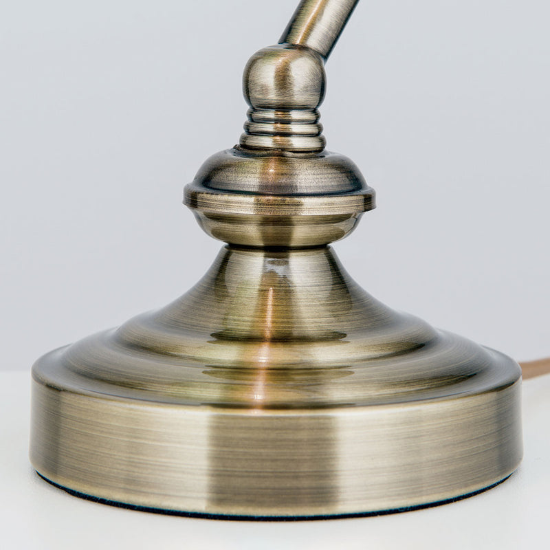 Zora Banker-Tischleuchte grün Glasschirm messing E14 40W mit Schalter 19x23cm - 9003090255405