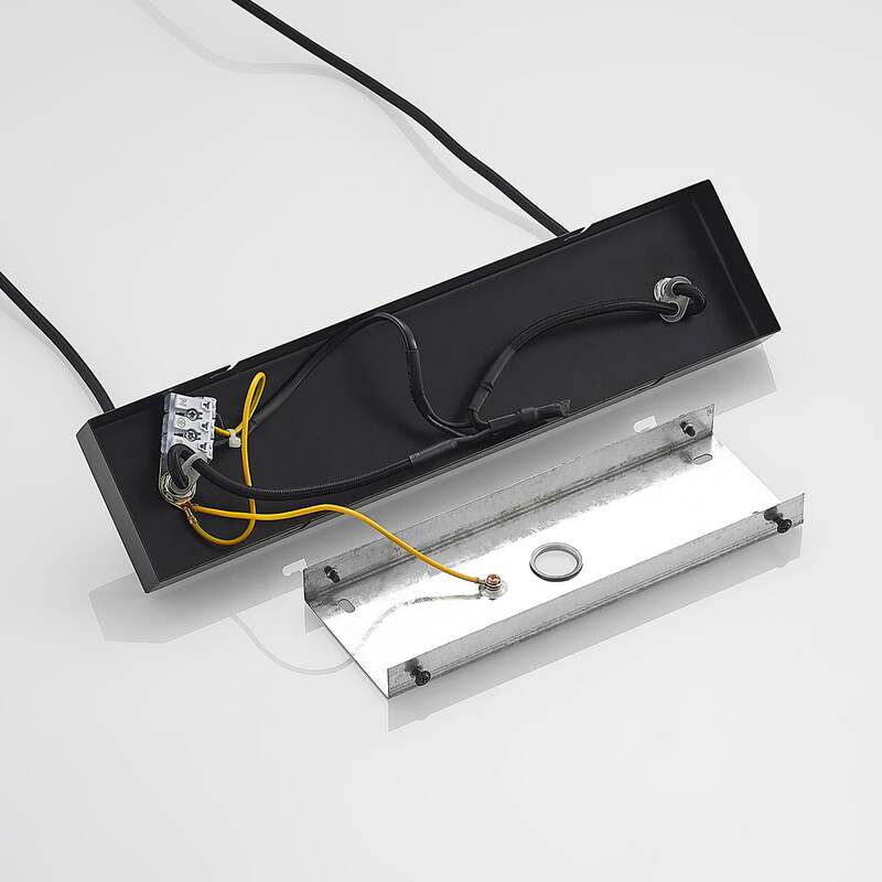 Lindby Hängeleuchte Ferris 4-flammig LED Pendelleuchte Lampe Holz schwarz 90cm - 4251911744507