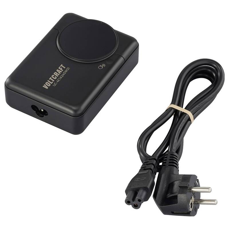 VOLTCRAFT UC-4C1A240W01 USB Ladegerät 240W 4x USB-C 1x USB-A Schwarz GaN - 4064161472294