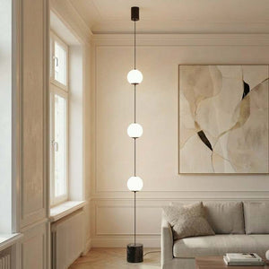 B-Ware Lucande Stehleuchte Darrow LED dimmbar Touchdimmer Lampe schwarz/opal 320cm