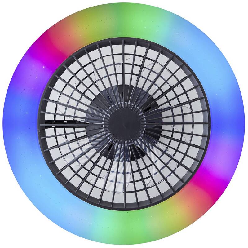 Brilliant Salerno LED Deckenleuchte 49cm mit Ventilator dimmbar Schwarz - 4004353435881