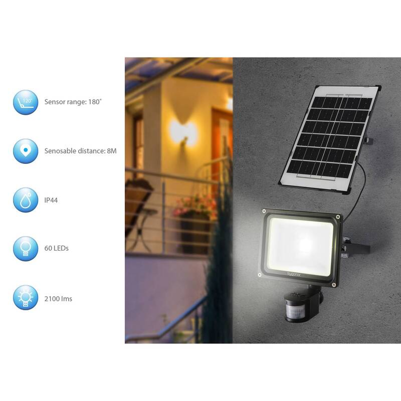 Sygonix SY-5461110 Solar-Spot mit Bewegungsmelder 30 W Neutralweiß Schwarz Solar - 4064161240350