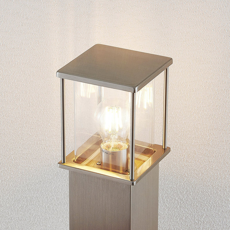 Lindby Pollerleuchte Gartenleuchte Caspa LED mit 2 Steckdosen Edelstahl 70cm - 4251096549546