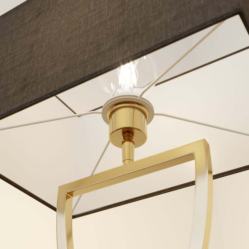 Lucande Tischleuchte Evaine Hängelampe Lampe E27 messing schwarz 66cm 35cm - 4251096566659