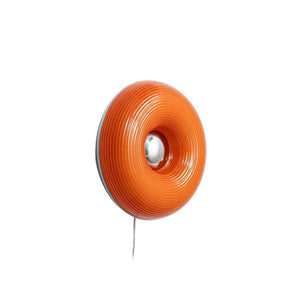 B-Ware Lindby Tischlampe Wandleuchte Fjora LED dimmbar orange chrom Ø30cm 350Lumen