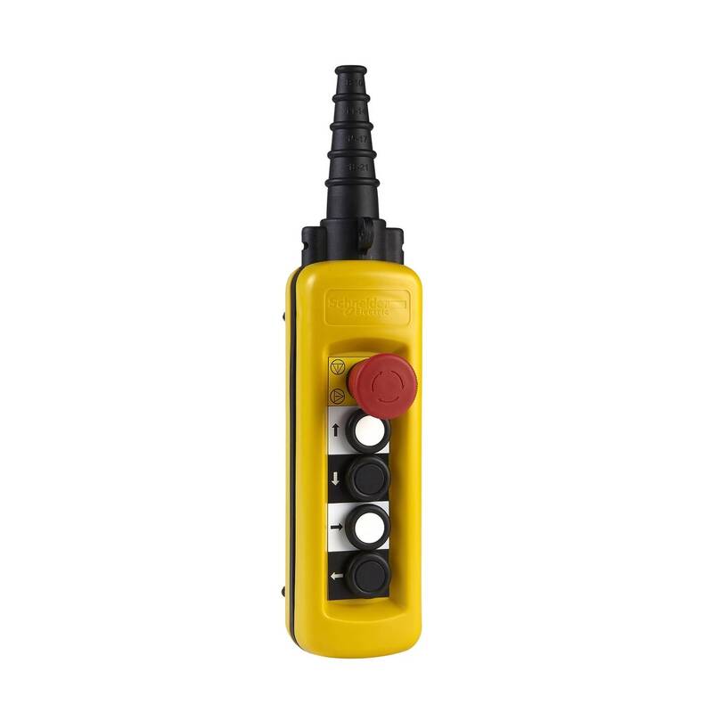 Schneider Electric Hängetaster XACA4813 überlistungssicher Gelb 4 Taster IP65 - 3389110426885