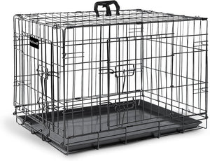 B-Ware Furdreams Hundekäfig Transportbox 36 Zoll Metallkäfig Schwarz 2 Türen Faltbar